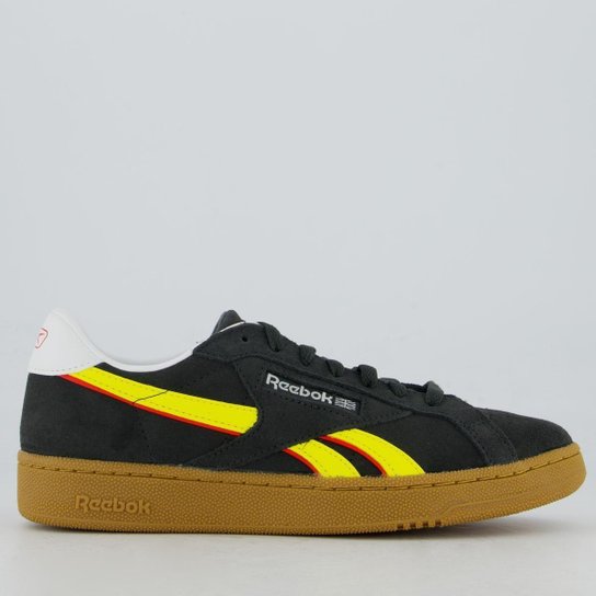 Tênis Reebok Club C Grounds Preto e Amarelo
