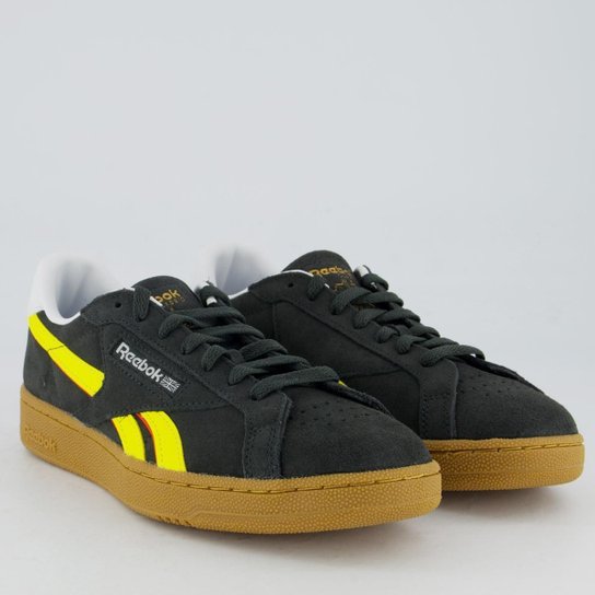 Tênis Reebok Club C Grounds Preto e Amarelo