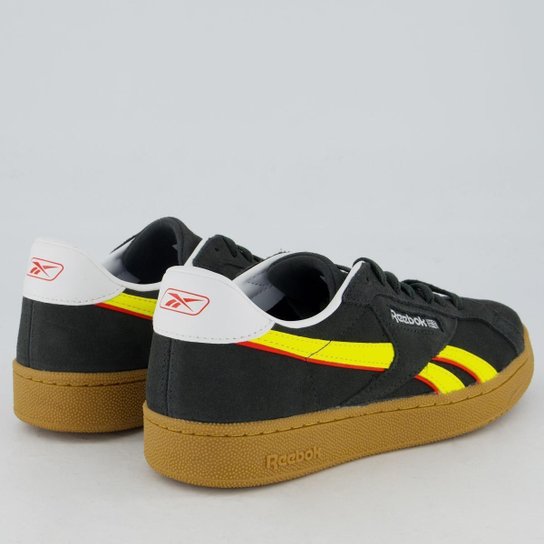 Tênis Reebok Club C Grounds Preto e Amarelo