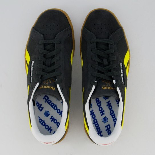 Tênis Reebok Club C Grounds Preto e Amarelo