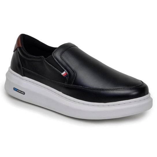 Tenis Sapatenis Masculino Mocassim Slip On Couro Legitimo Tenis Confortavel