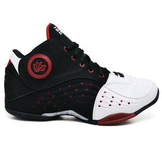 Tenis Six Run Way - Preto Com Branco
