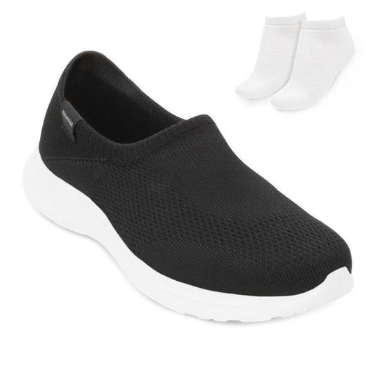 Tênis Slip On Rainha Charm e Meia Feminina