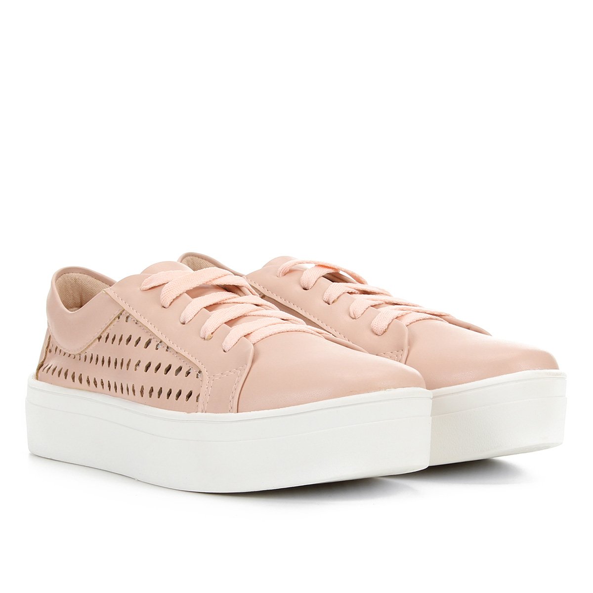 Tênis Somoda Caixa Alta Furos Laser Feminino - Rosa | Allianz Parque Shop