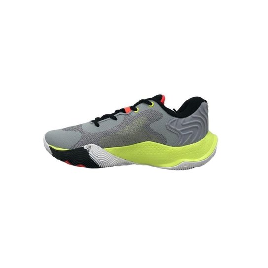 TENIS UNDER ARMOUR BASQUETE BUZZER CINZA E AMARELO 45