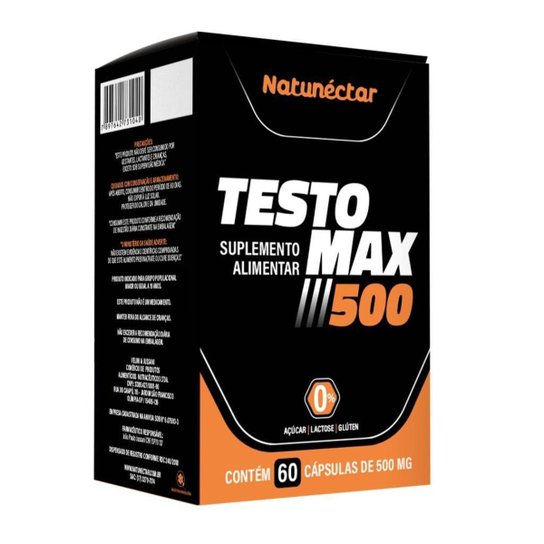 TestoMax Suplemento Alimentar Natunectar 500mg - 60 cápsulas