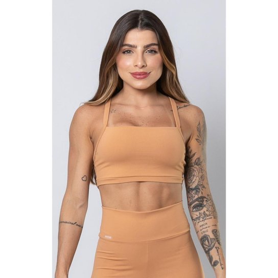 Top Bloome Activewear Decote Reto Elisa Feminino