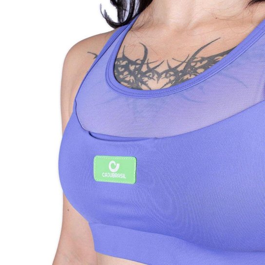 Top Caju Brasil Nz Com Bolso Na Frente Azul