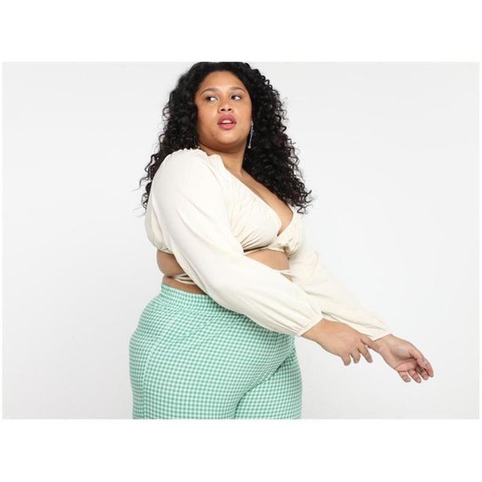 Top Cropped Vista Manga Longa Amarração