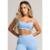 Top Fitness Cropped Alcinha Costas Abertas Feminino Jacquard Mvb Modas - Azul