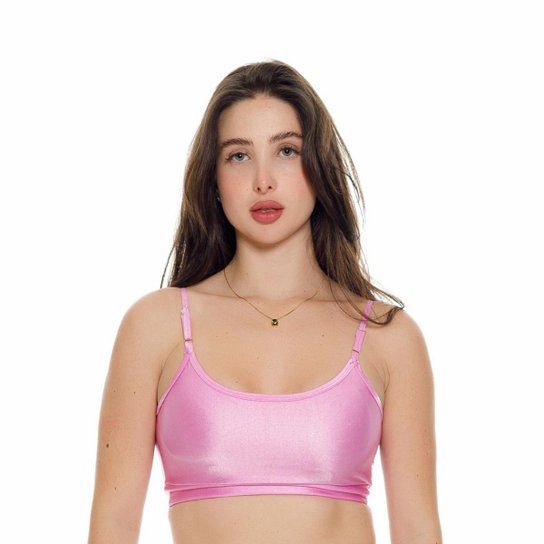 TOP FITNESS GLOW ALÇAS FINAS COM REGULADOR E BOJO REMOVÍVEL - Cerise - M