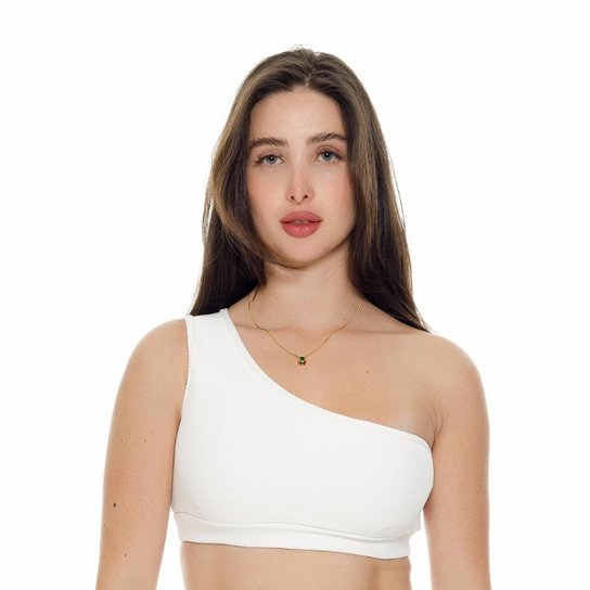 Top Fitness Shine Ombro Só - Preto - G