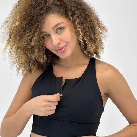 Top Pacific Blue com Zíper Feminino