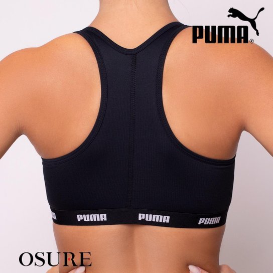 Top Puma Com Bojo Removível Sem Costura Nadador Academia Fitness Ginástica Alta Sustentação