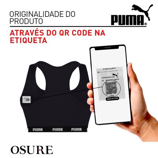 Top Puma Com Bojo Removível Sem Costura Nadador Academia Fitness Ginástica Alta Sustentação