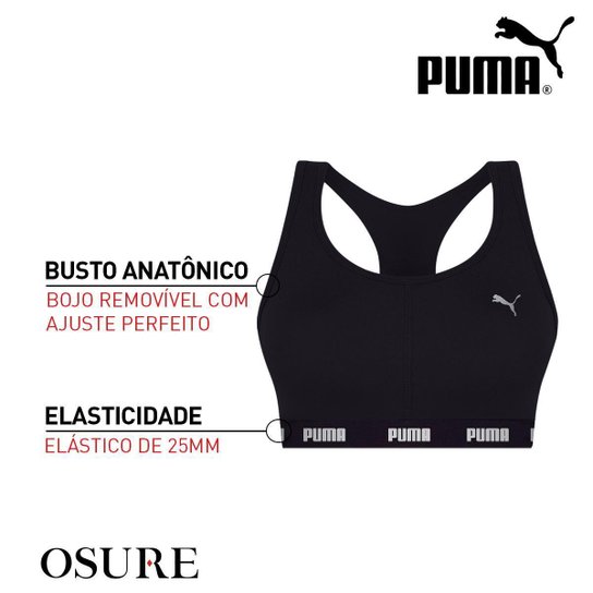 Top Puma Com Bojo Removível Sem Costura Nadador Academia Fitness Ginástica Alta Sustentação