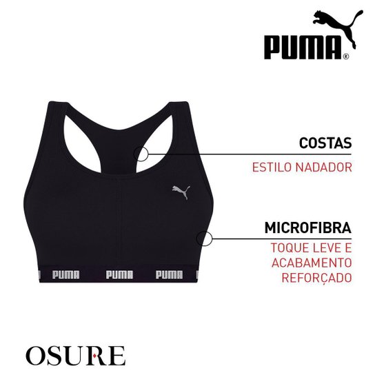 Top Puma Com Bojo Removível Sem Costura Nadador Academia Fitness Ginástica Alta Sustentação