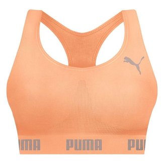 Top Puma Nadador Sem Costura Feminino - Laranja P