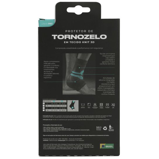 Tornozeleira N1 Sport Linha Pro Preta
