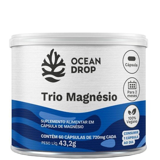 Trio Magnésio 60 Cápsulas Ocean Drop - Rende 60 Porções