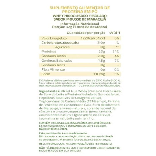 True Whey Proteína Hidrolisada e Isolada com Colágeno 837g - True Source