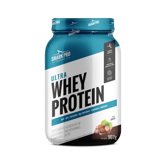 Ultra Whey Chocolate Avela 907g Shark Pro + Shaker Tokio 600ml