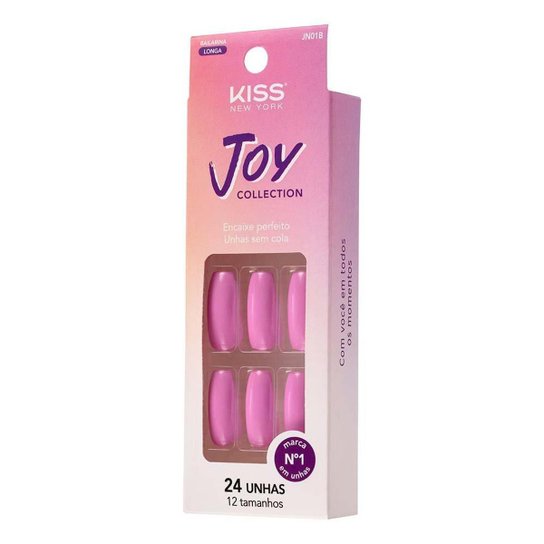 Unhas Postiças Kiss New York Joy Collection Real Pink 1 Un