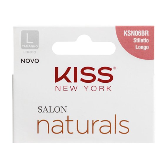 Unhas Postiças Kiss NY  Salon Natural Longo Estileto 1 Un