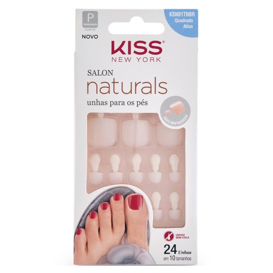 Unhas Postiças para Pés Kiss NY - Salon Naturals 1 Un