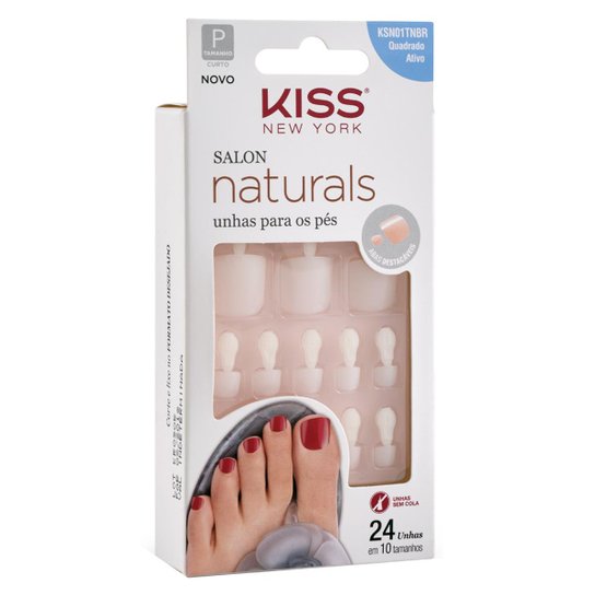 Unhas Postiças para Pés Kiss NY - Salon Naturals 1 Un