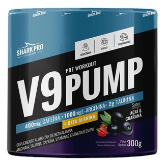 V9-Pump Pre Workout + L-Arginina - 300g Açaí & Guaraná - Shark Pro