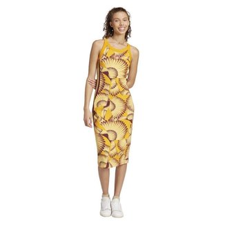 Vestido Adidas Premium Farm Rio Feminino - Laranja e Marrom P
