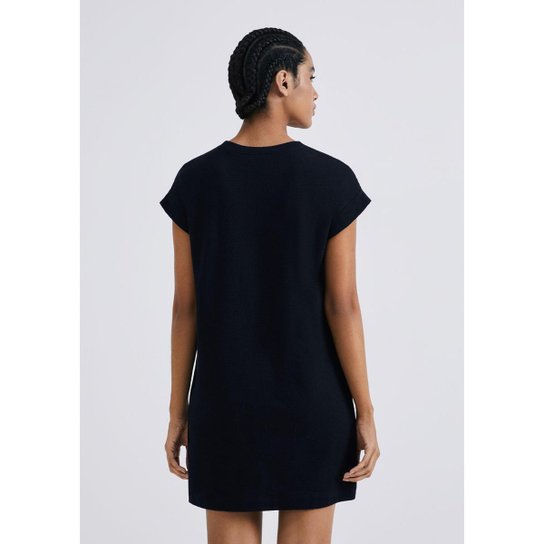 Vestido Básico Curto Hering Com Bolso Feminino