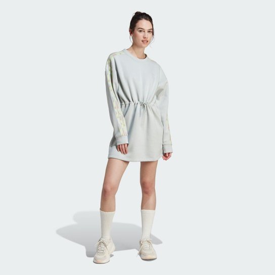 Vestido Fleece Estampado Floral 3-Stripes Adidas