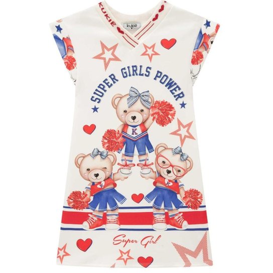 Vestido Infantil Verão em Fly Tech Super Girls Power - Kukiê