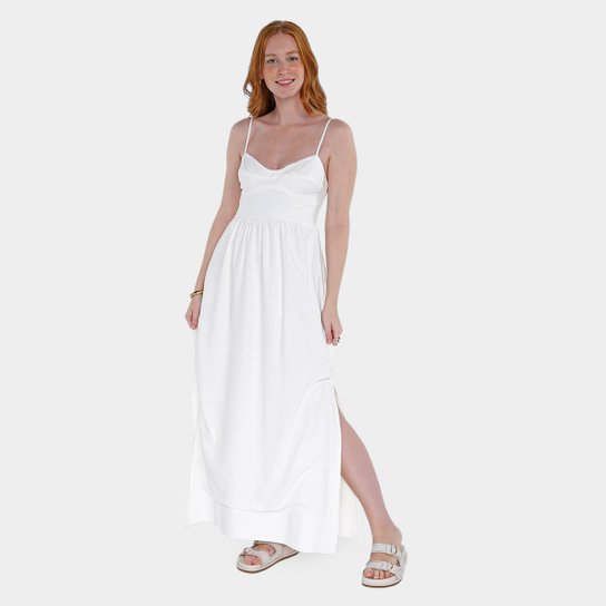 Vestido Longo Vestido Off White Farm Vestido Midi Renda Farm