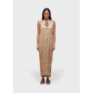 Vestido regata wrinkledd satin OSKLEN
