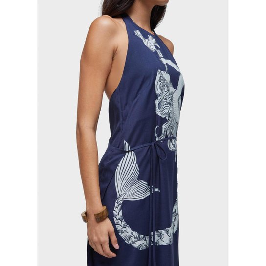 Vestido transpasse ocean blue OSKLEN