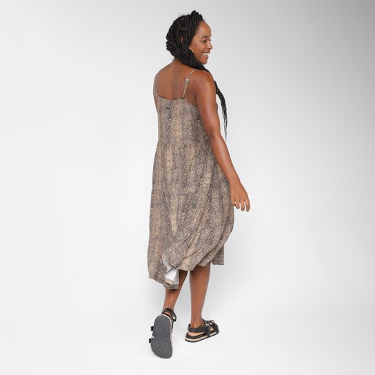 Vestido Volcom Midi Evasê Snakedown