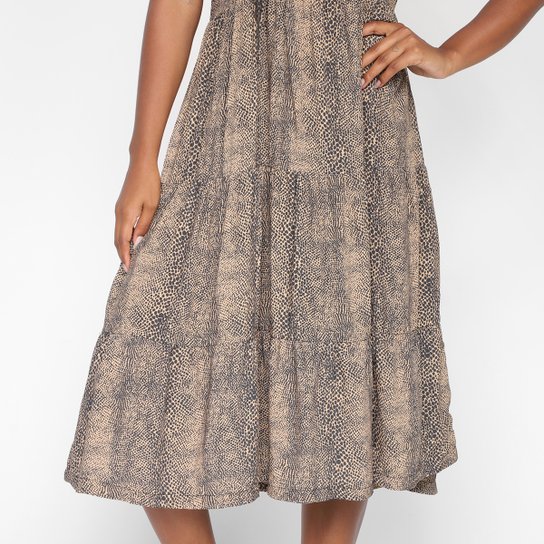 Vestido Volcom Midi Evasê Snakedown