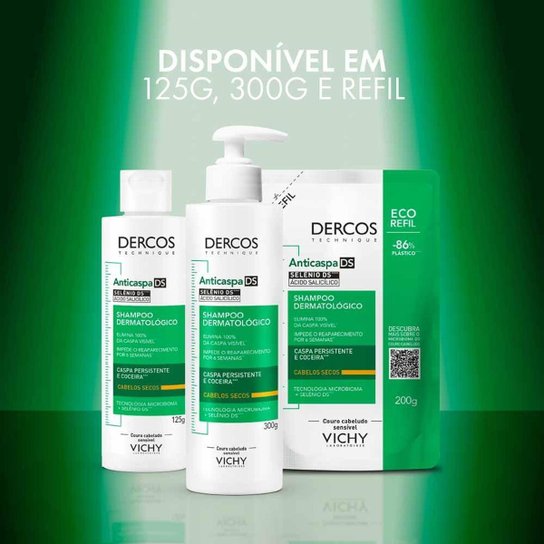 Vichy Dercos Shampoo Anticaspa DS - Cabelos Normais a Oleosos Refil 200g