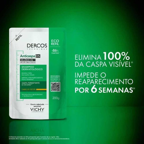 Vichy Dercos Shampoo Anticaspa DS - Cabelos Normais a Oleosos Refil 200g