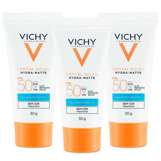 Vichy Hydra Matte Kit com 3 Unidades – Protetor Solar Facial FPS50 Kit