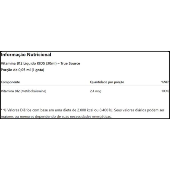 Vitamin B12 Family Care Gotas 30Ml Morango - True Source