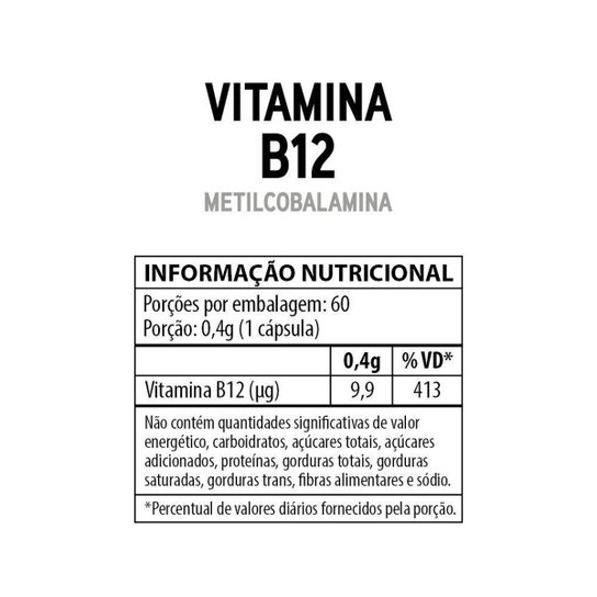 Vitamina B12 Alta Concentração 60 Cápsulas Natusday