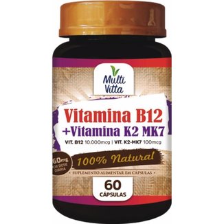 VITAMINA B12 + VITAMINA K2 MK7 60 CAPS MULTIVITTA