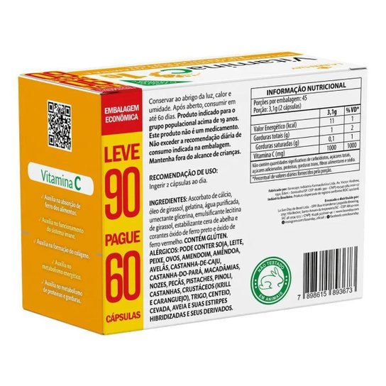 Vitamina C 90 Cápsulas La San Day