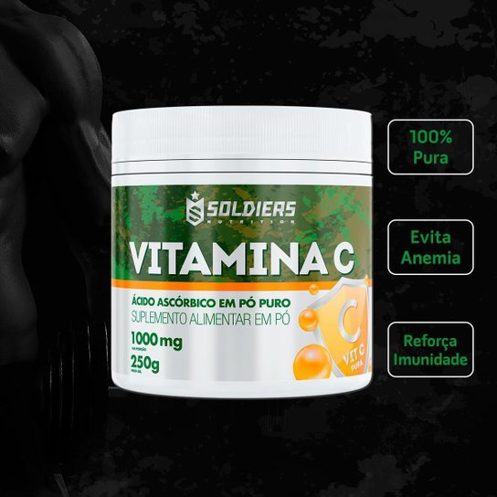 Vitamina C - Ácido Ascóbico 250g - 100% Puro Importado - Soldiers Nutrition