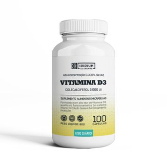 Vitamina D3 2000UI - 100 cáps - Iridium Elements