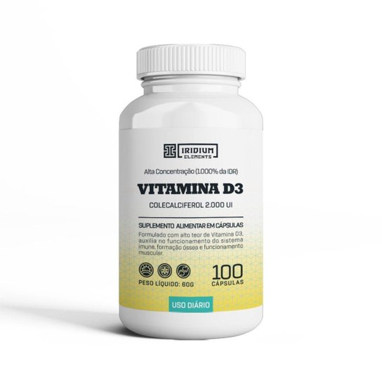 Vitamina D3 2000UI - 100 cáps - Iridium Elements